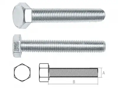 Болт М18х110 мм шестигр., цинк, кл.пр. 5.8, DIN 933 (6 шт в карт. уп.) STARFIX наличный и безналичный расчет