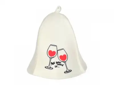 Шапка для бани и сауны <All you need is wine>, войлок, 