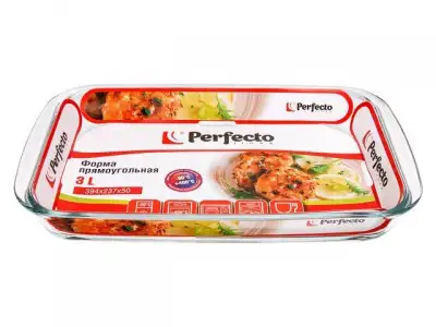 Форма из жаропрочного стекла, 3.0 л, прямоугольная, 394x237x50 мм, PERFECTO LINEA наличный и безналичный расчет