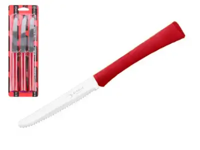 Набор ножей столовых, 3шт., серия INOVA D+, красные, DI SOLLE (Супер цена! Длина: 217 мм, длина лезвия: 101 мм, толщина: 0,8 мм. Прочная пластиковая р наличный и безналичный расчет