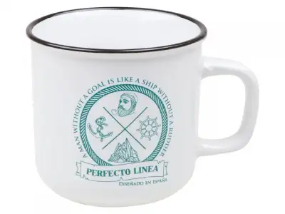 Кружка керамическая, 450 мл, серия Морской волк, белая, PERFECTO LINEA (Супер цена!) наличный и безналичный расчет