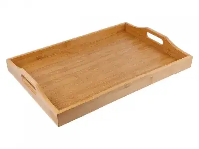 Поднос бамбуковый с ручками, прямоугольный, 46х31 см, BAMBOO, PERFECTO LINEA (Размер: 46х31х6 см) наличный и безналичный расчет