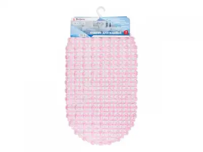 Коврик для ванной, овал 66х37 см, розовый, PERFECTO LINEA наличный и безналичный расчет