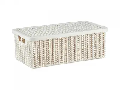 Ящик для хранения с крышкой ВЯЗАНИЕ 125x195x350мм (белый) IDEA наличный и безналичный расчет