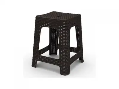Табурет квадратный Rattan, горький шоколад, INGREEN (36,3х36,3х44,8 см) наличный и безналичный расчет