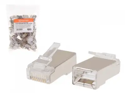 Разъем (джек) компьютерный RJ-45 F/UTP 8P8C CAT 5e (100 шт.) ЮПИТЕР наличный и безналичный расчет