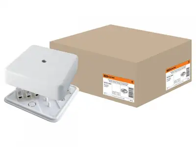 Коробка распаечная КР 75х75х20 ОП с клем. колодкой белая IP40 TDM наличный и безналичный расчет