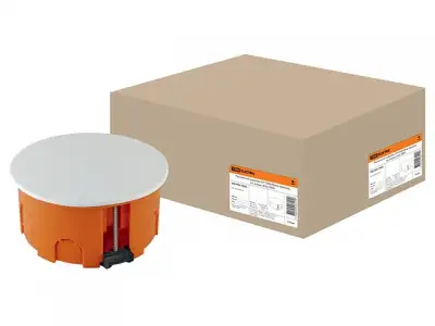 Коробка распаечная СП D80х40мм, крышка, пл. лапки, IP20, TDM наличный и безналичный расчет