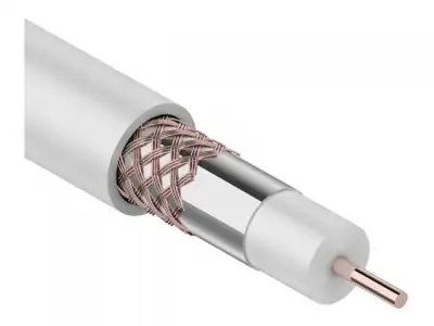 Кабель RG-6U+Cu (75 Ом), Cu/Al/Cu (1,0/Al/48х0,12 мм) 64%, (бухта 100 м), белый REXANT наличный и безналичный расчет