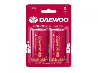 Батарейка D LR20EA-2B 1,5V alkaline 2021 BL-2шт DAEWOO ENERGY наличный и безналичный расчет