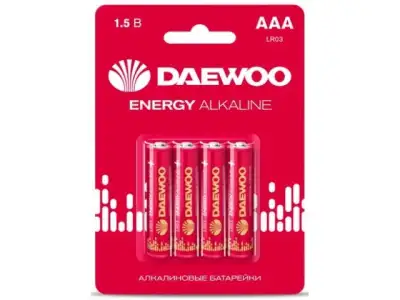 Батарейка AAA LR03 1,5V alkaline BL-4шт DAEWOO ENERGY наличный и безналичный расчет