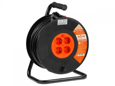 Удлинитель на катушке 40м (4 роз., 3,5кВт, с/з, ПВС 3х1,5) Юпитер (с защитой от перегрузки) (ЮПИТЕР) наличный и безналичный расчет