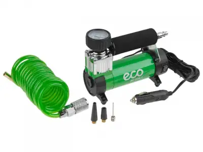 Компрессор автомобильный ECO AE-016-1 (12 В, 150 Вт, 40 л/мин, 10 бар (манометр 7 бар), съемный спир. шланг, сумка) наличный и безналичный расчет