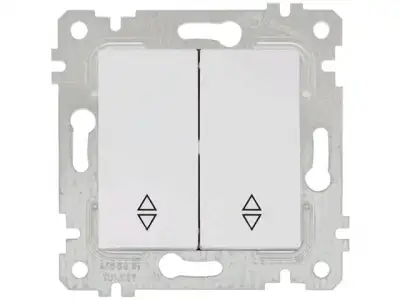 Выключатель проходной 2-клав. (скрытый, без рамки, винт. зажим) белый, RITA, MUTLUSAN (10 A, 250 V, IP 20) наличный и безналичный расчет