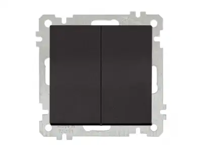 Выключатель 2-клав. (скрытый, без рамки, винт. зажим) черный, DARIA, MUTLUSAN (10 A, 250 V, IP 20) наличный и безналичный расчет