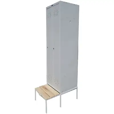Шкаф для раздевалок ПРАКТИК LS-21-80 с выдвижной скамейкой Сосна наличный и безналичный расчет
