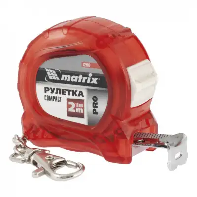 Рулетка Compact,2 м x 16 мм,компактный размер,карабин-держатель,PRO Matrix наличный и безналичный расчет
