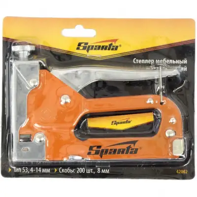 Степлер мебельный регулируемый, со скобами 200 шт, тип скобы 53, 4-14 мм Sparta наличный и безналичный расчет
