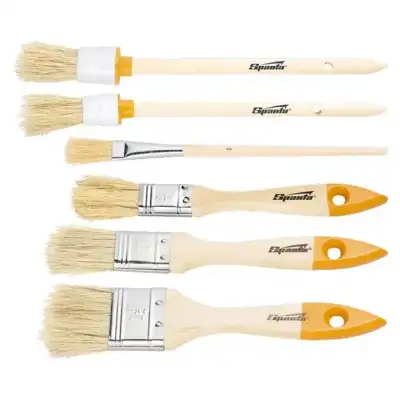 Набор кистей, 6 шт, плоские 3/4