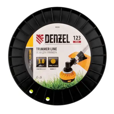 Леска для триммера круглая, 3,0мм х 123м, на DIN катушке FLEX CORD,  Denzel наличный и безналичный расчет