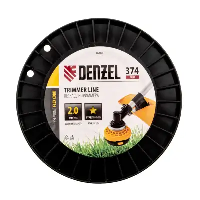 Леска для триммера звезда, 2,0мм х 374м, на DIN катушке FLEX CORD,  Denzel наличный и безналичный расчет