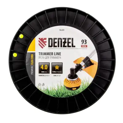 Леска для триммера звезда, 4,0мм х 93м, на DIN катушке FLEX CORD// Denzel наличный и безналичный расчет