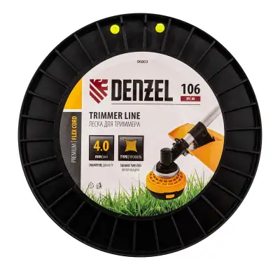 Леска для триммера витой квадрат, 4,0мм х 106м, на DIN катушке FLEX CORD// Denzel наличный и безналичный расчет
