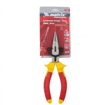 Длинногубцы прямые Insulated, 160 мм, двухкомпонентные рукоятки Matrix Professional наличный и безналичный расчет