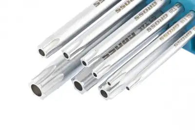 Набор ключей имбусовых Torx -TT, 9 шт: T10-T50, удлиненные, S2, сатинированные Gross наличный и безналичный расчет