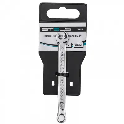 Ключ комбинированный, 6 мм, CrV, антислип Stels наличный и безналичный расчет