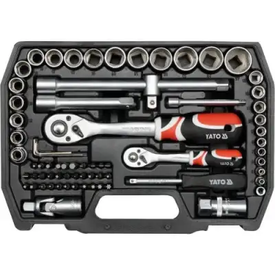 Набор инструмента 1/2", 1/4"  (72пр.) CrV "Yato" наличный и безналичный расчет