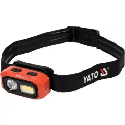 Фонарик налобный (480lm, 3.7V, 1400mAh, usb, IP54, 4 режима работы, датчик движения) "Yato" наличный и безналичный расчет