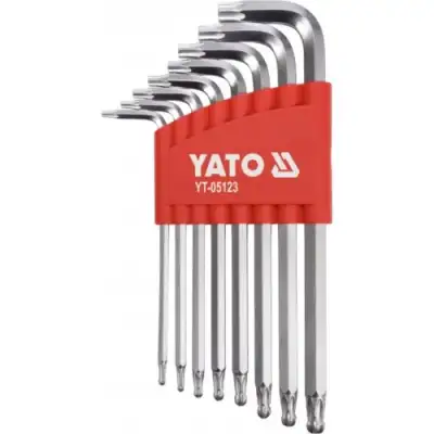 Ключи TORX с шариком T9-T40 (набор 8шт.) CrV "Yato" наличный и безналичный расчет