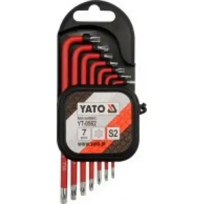 Ключи TORX с отверстием T9-T30 красные (набор 7пр.) S2 "Yato" наличный и безналичный расчет
