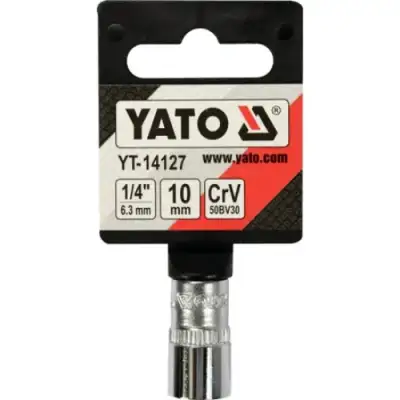 Головка торцевая 1/4" 6гр. 10мм L25мм CrV на держателе "Yato" наличный и безналичный расчет