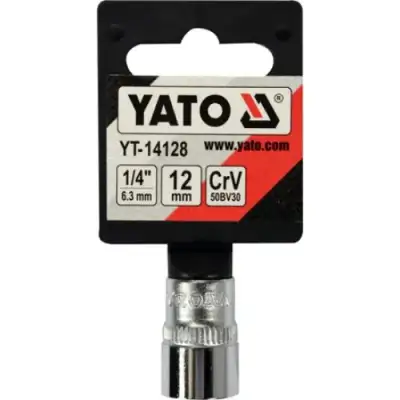 Головка торцевая 1/4" 6гр. 12мм L25мм CrV на держателе "Yato" наличный и безналичный расчет