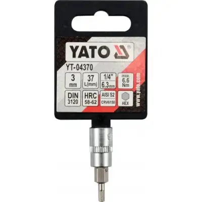 Головка  1/4" - вставка HEX 3 L37мм "Yato" наличный и безналичный расчет