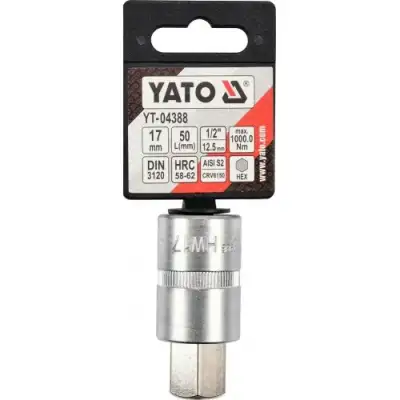 Головка 1/2" - вставка HEX 17 L55мм "Yato" наличный и безналичный расчет