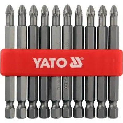 Бита PH2х75мм 1/4" (10шт) S2 HRC58-62 "Yato" наличный и безналичный расчет