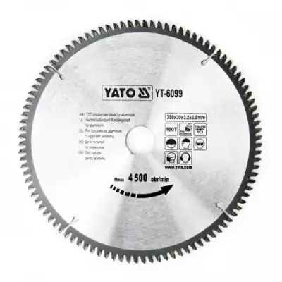 Диск пильный по алюминию 350/30 100T с твердосплавными напайками "Yato" наличный и безналичный расчет