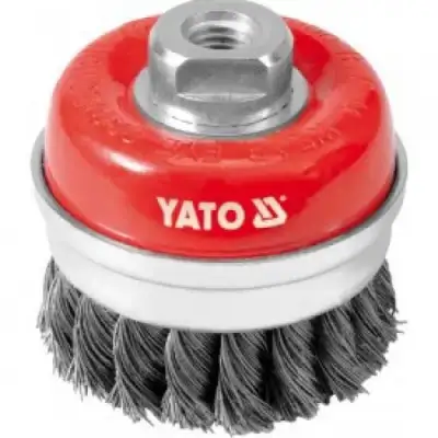 Щётка-крацовка чашка крученная с кольцом  75мм М14 INOX "Yato" наличный и безналичный расчет