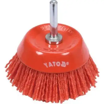 Щётка-крацовка чашечная 75мм со стержнем (нейлон) "Yato" наличный и безналичный расчет
