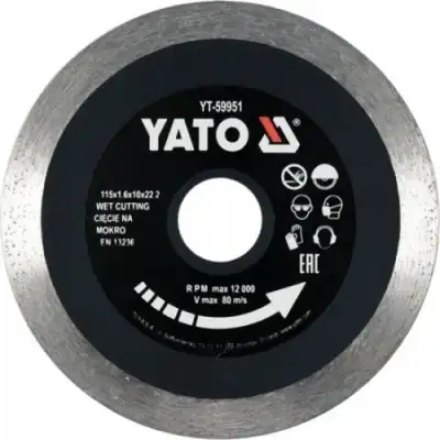 Круг алмазный 115x22.2x1.6мм (сплошной) "Yato" наличный и безналичный расчет