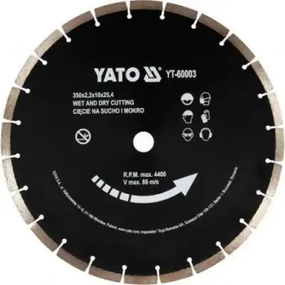 Круг алмазный 350x25,4мм (сегмент) "Yato" наличный и безналичный расчет