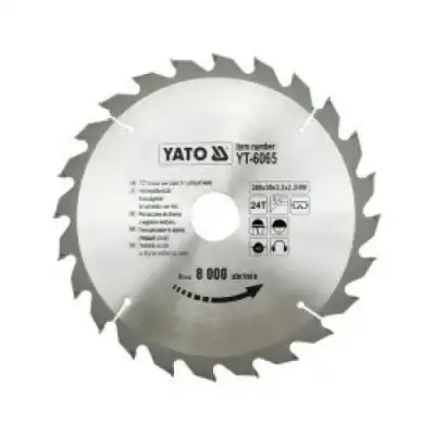 Диск пильный по дереву 205/18 24T с твердосплавными напайками "Yato" наличный и безналичный расчет