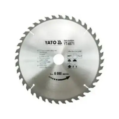 Диск пильный по дереву 250/30 40T с твердосплавными напайками "Yato" наличный и безналичный расчет