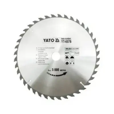 Диск пильный по дереву 300/30 40T с твердосплавными напайками "Yato" наличный и безналичный расчет