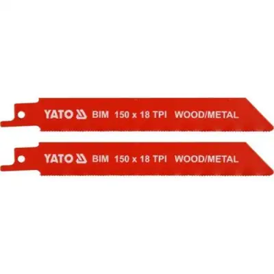 Полотна для сабельной пилы BI-METAL 150мм 18TPI (2шт) "Yato" наличный и безналичный расчет