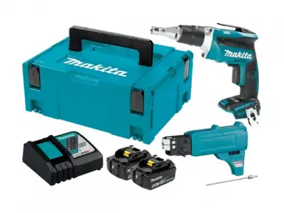Аккум. шуруповерт MAKITA DFS 452 TJX2 в чем. (18.0 В, 2 акк., 5.0 А/ч Li-Ion, 1 скор., 40 Нм, шурупы до 6 мм) наличный и безналичный расчет