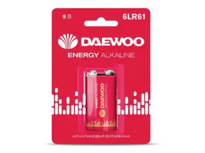 Батарейка 6LR61 9V alkaline BL-1шт DAEWOO ENERGY наличный и безналичный расчет